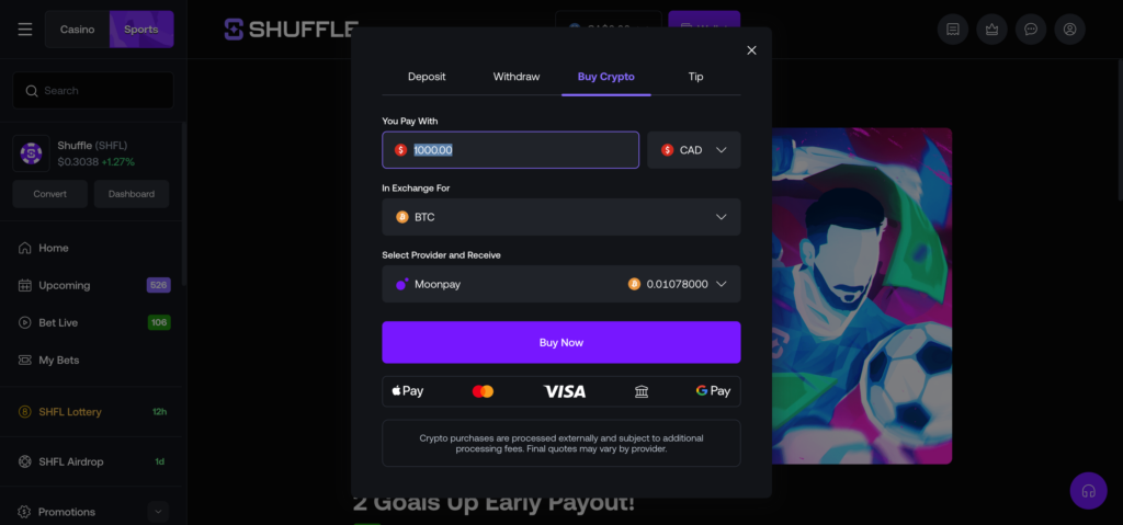 Shuffle card deposit methods