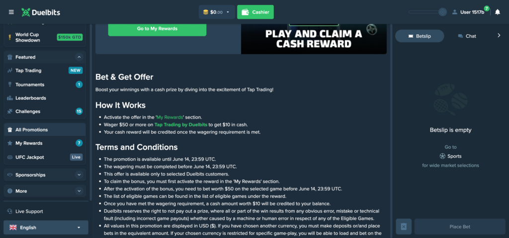 Duelbits bonus 