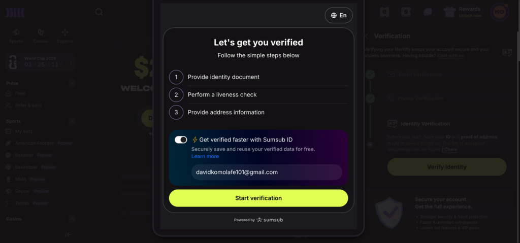 Cloudbet sumsub verifications