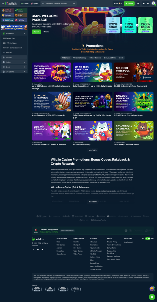 Wild.io bonus list
