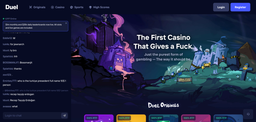 Duel home page