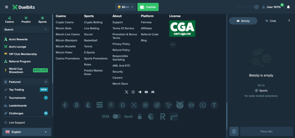 duelbits footer