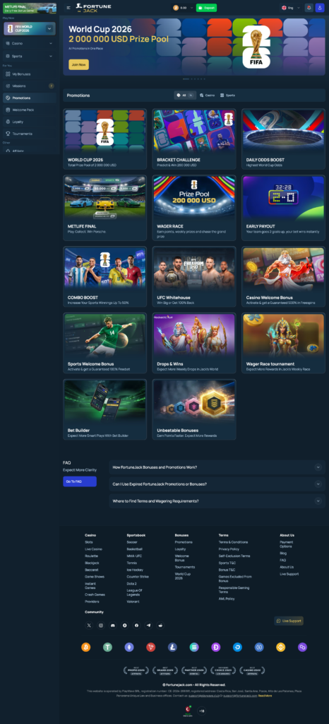 Fortunejack promotion list
