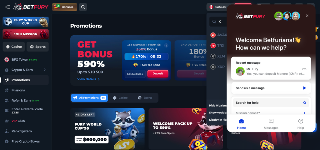 BetFury support