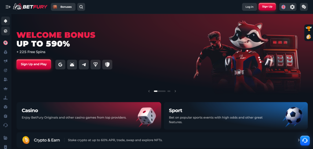 BetFury home page