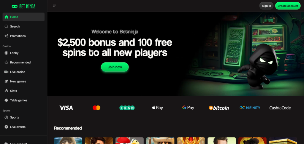 Betninja home page