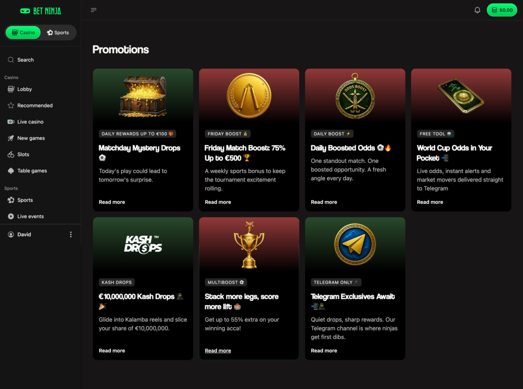 Betninja promotion