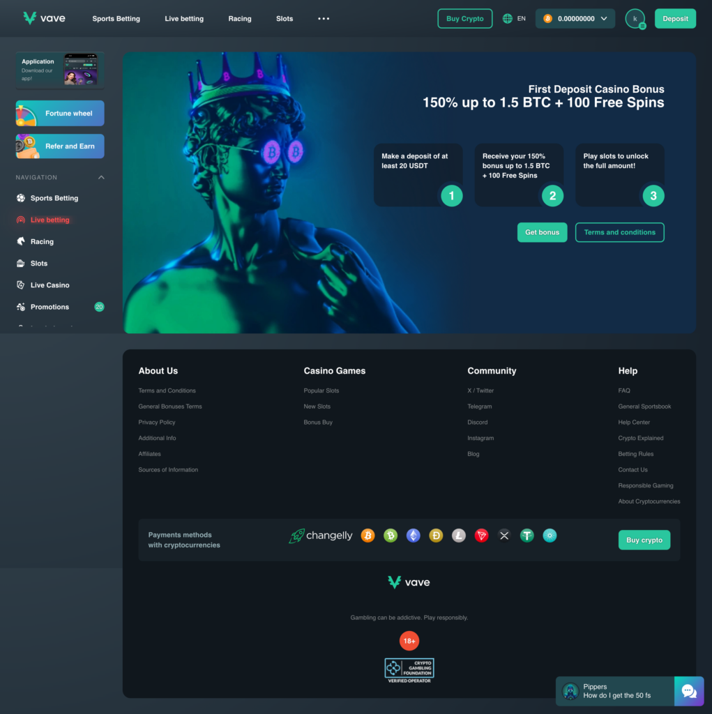 Vave deposit method