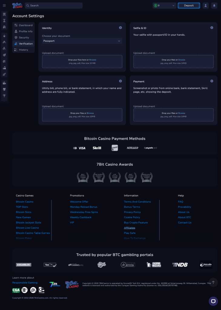 7bitcasino KYC verification