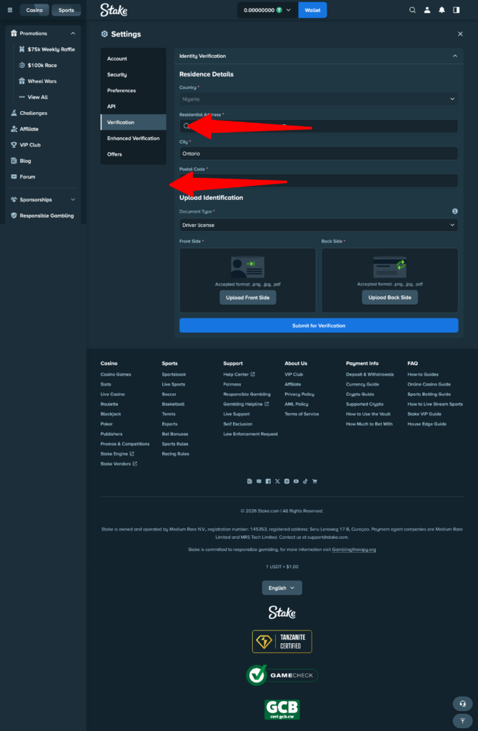 Stake verification