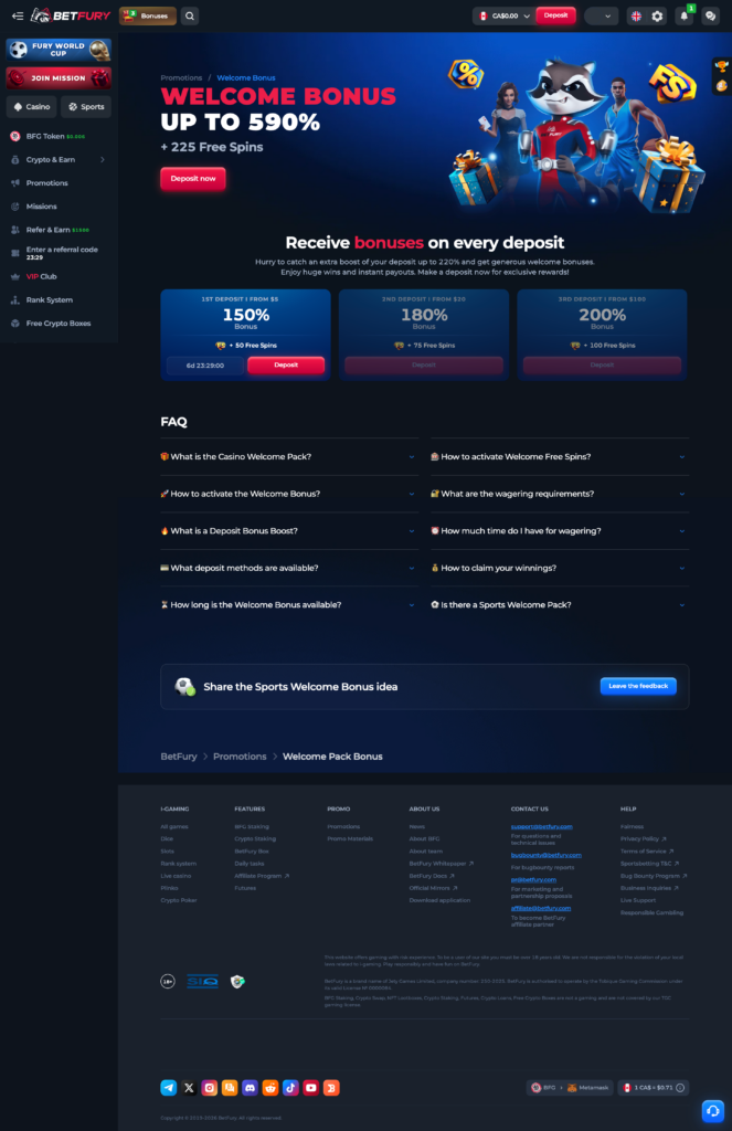 BetFury welcome bonus
