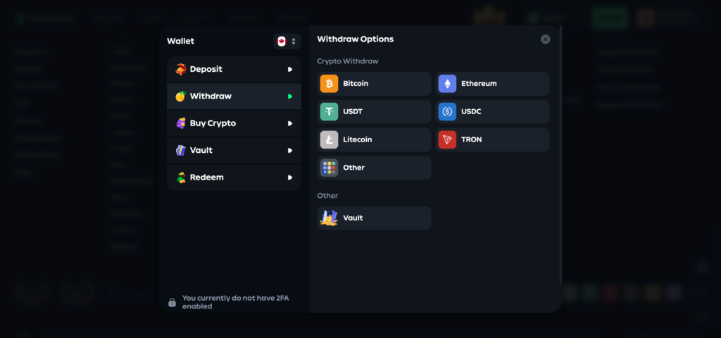 Gamdom withdrawal methods