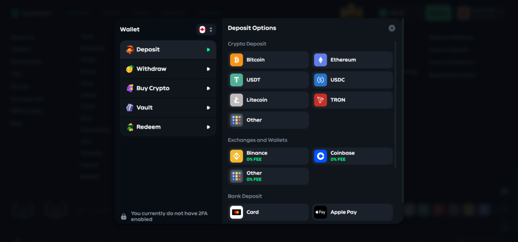 Gamdom deposit methods