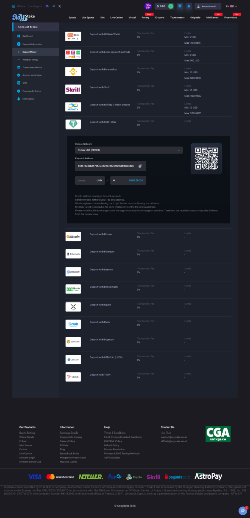 Mystake deposit method