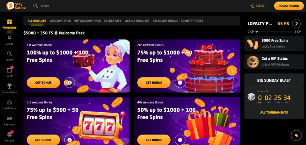Stay Casino promotion as seen when testing