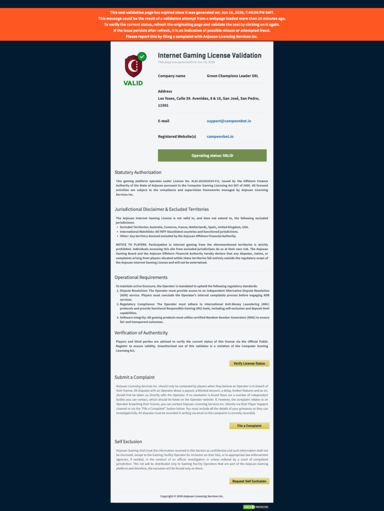 campeonbet license