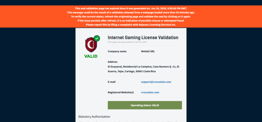 Crocoslots license