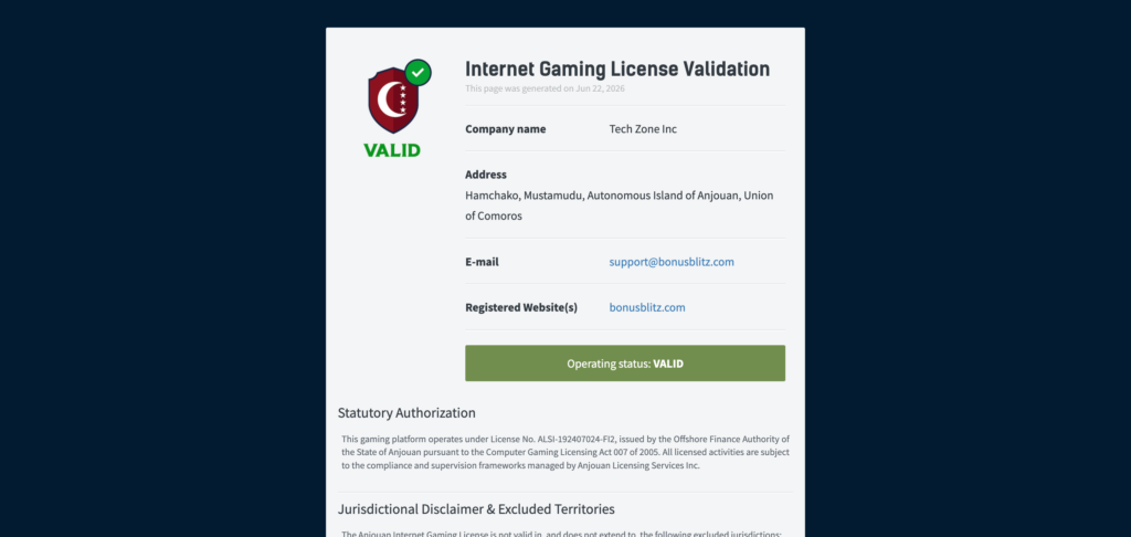 BonusBlitz license