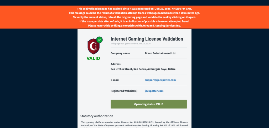 jackpotter license
