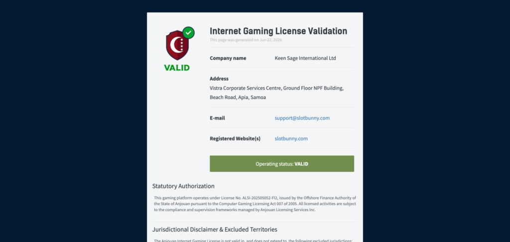 Slot Bunny license