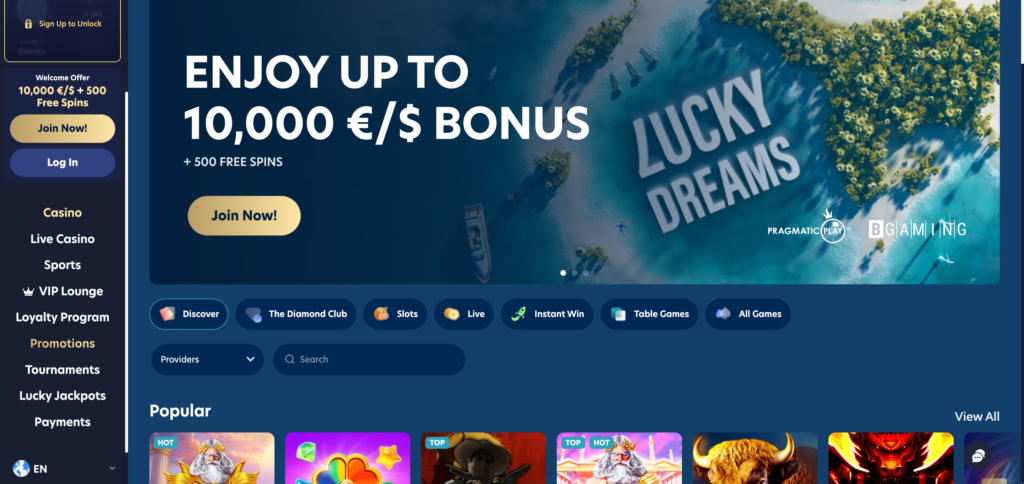 Lucky Dreams homepage
