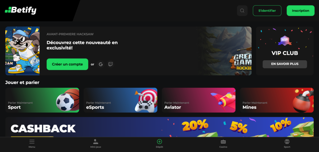 Betify home page