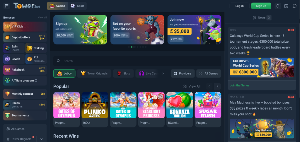 Towerbet homepage