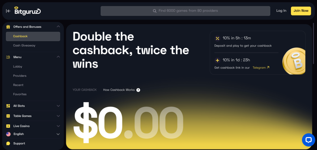 Bitguruz promotion as seen when testing