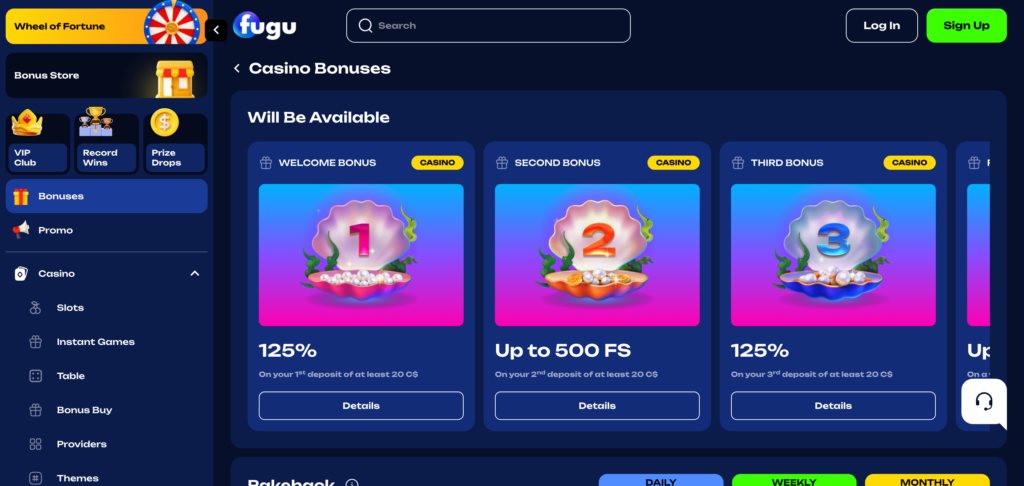 Fugu Casino promotions