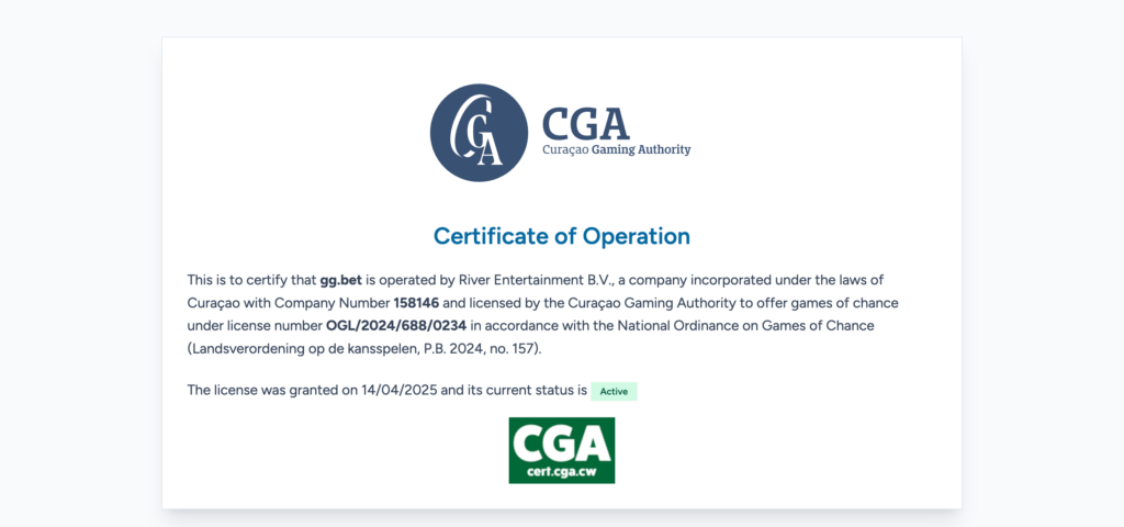 GGBET license