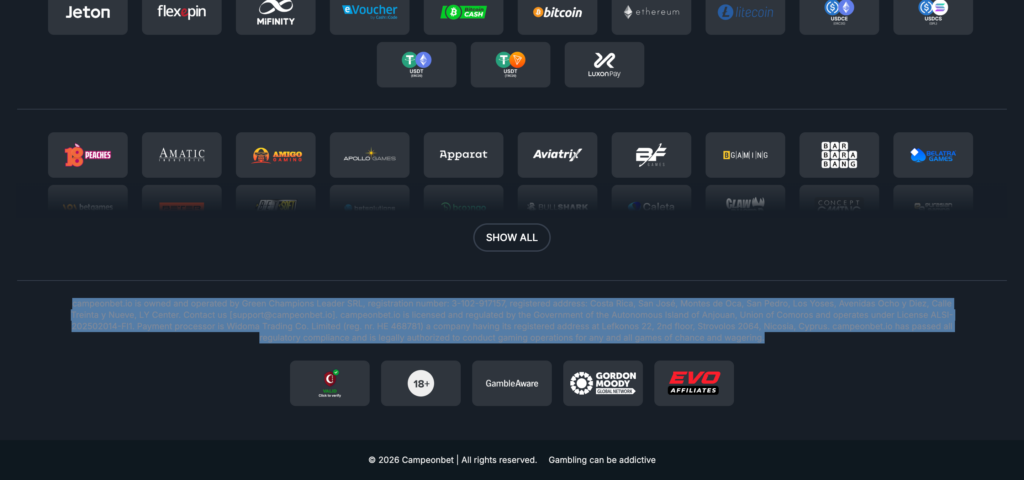 campeonbet footer