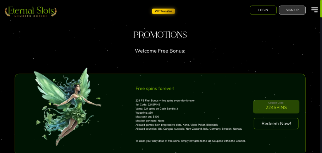 Eternal slots promotions
