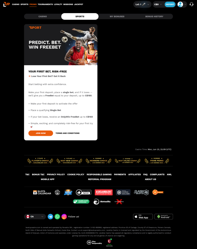 LevelUp Casino  sportbooks