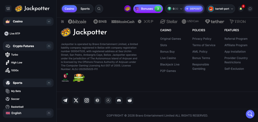jackpotter footer