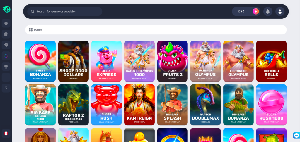 Crocoslots games as seen when testing