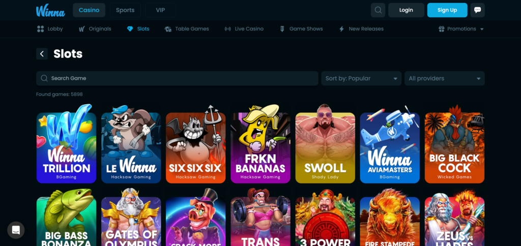 Winna casino games