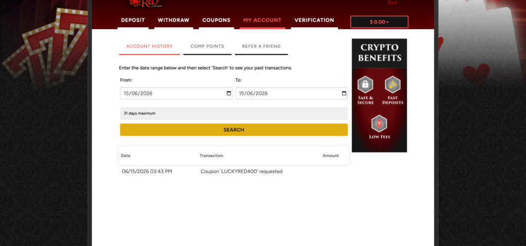 Lucky red Casino account