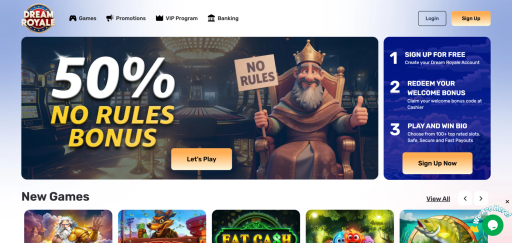 Dream Royale home page