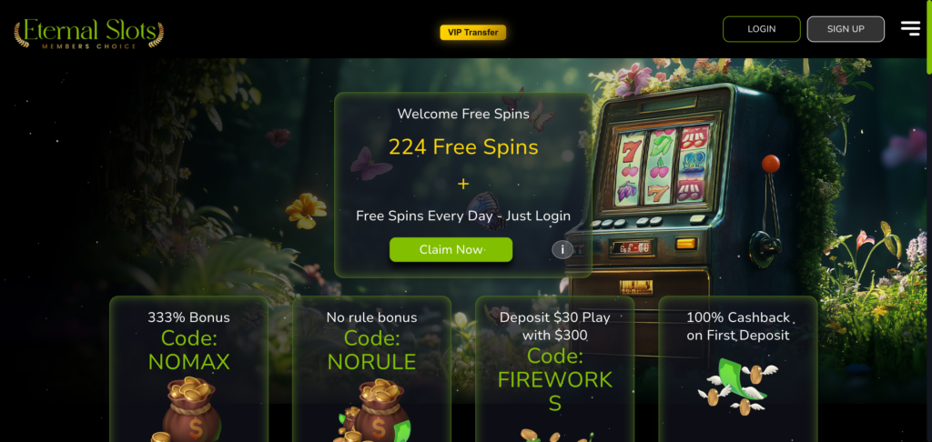 Eternal slots home page