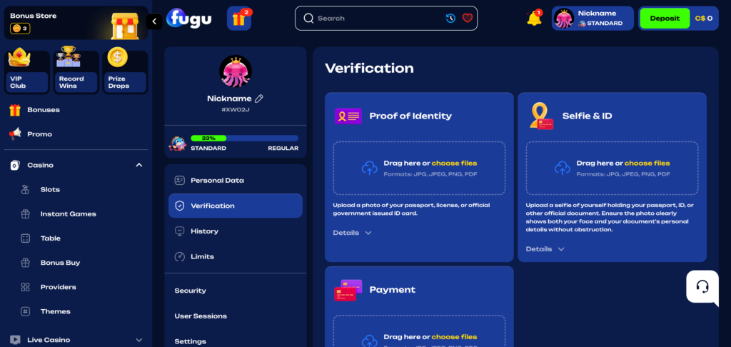 Fugu Casino KYC