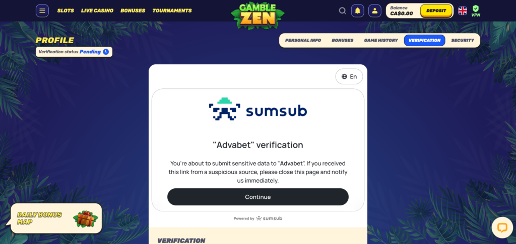 Gamblezen Sumsub KYC