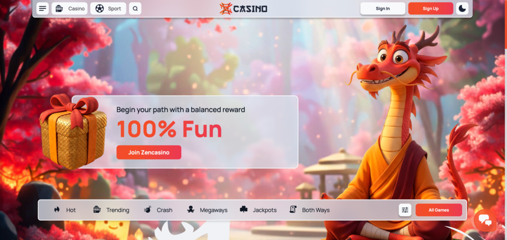 ZenCasino home page