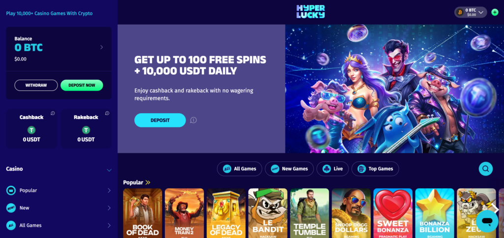 Hyper Lucky home page