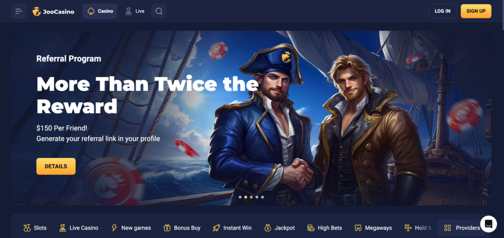 Joo Casino home page