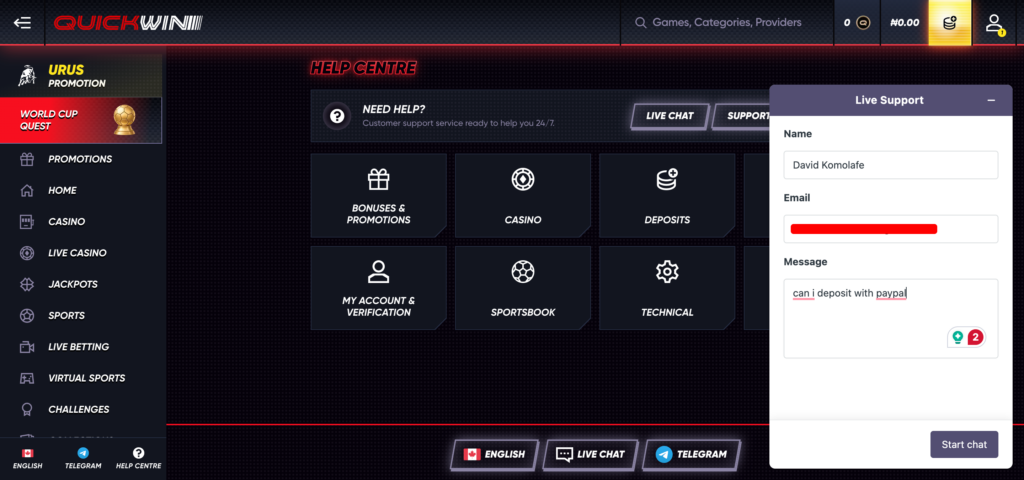 Quickwin support 