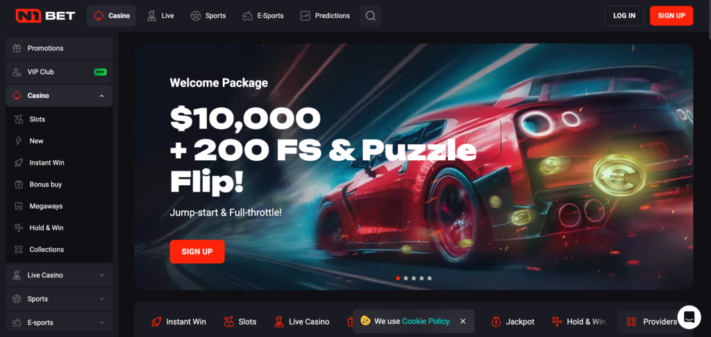 N1bet home page