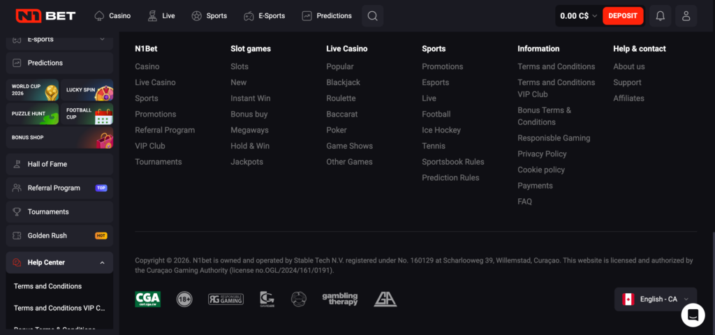 n1bet footer