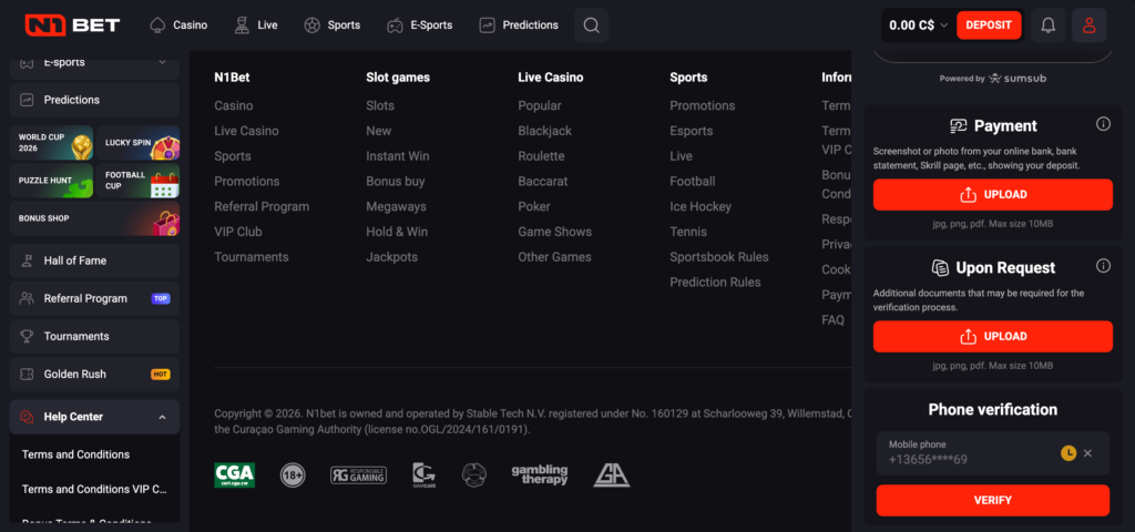 n1bet other KYC