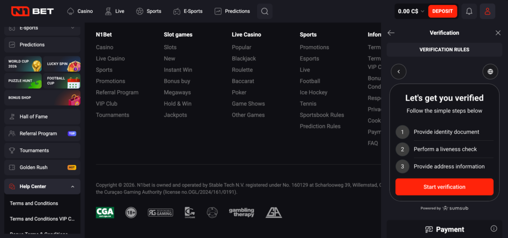 n1bet sumsub KYC