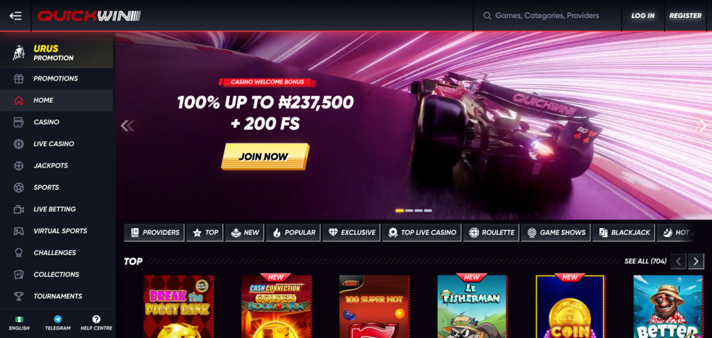 Quickwin home page
